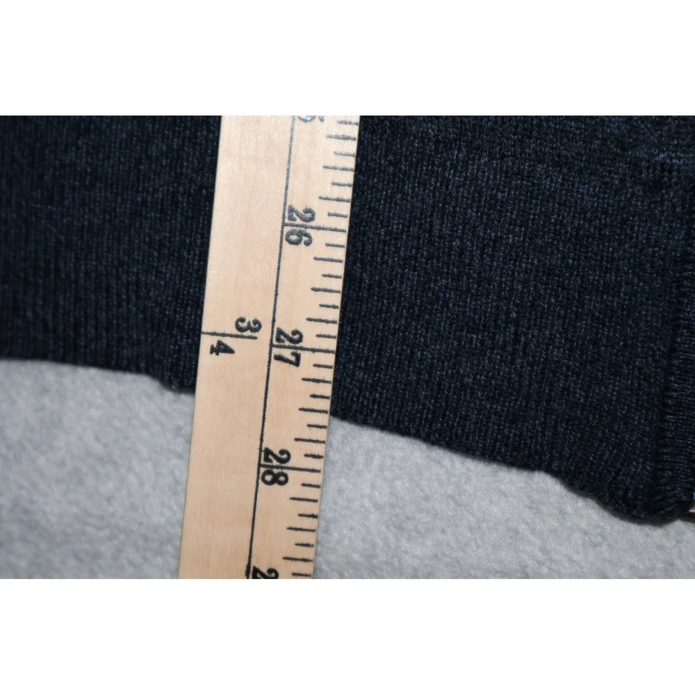 Banana Republic SweaterJacket Mens XL Blue Full Zip Merino Wool Blend Mock Neck